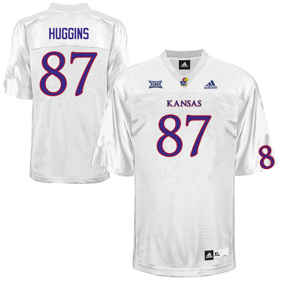 Men #87 Will Huggins Kansas Jayhawks College Football Jerseys Sale-White - Click Image to Close